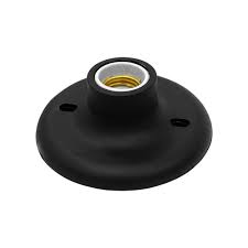 PLAFON PRETO PORCELANA E-27 TASCHIBRA