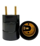 SOQUETE E27 ADAPTADOR COM PLUG MACHO 4A D...